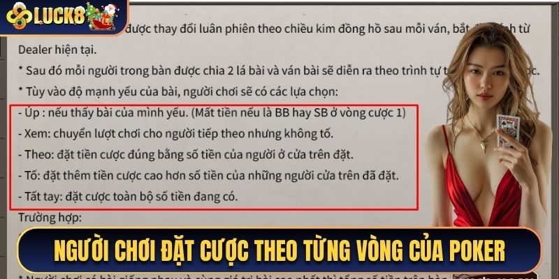Người chơi cần đưa ra quyết định theo từng vòng cược